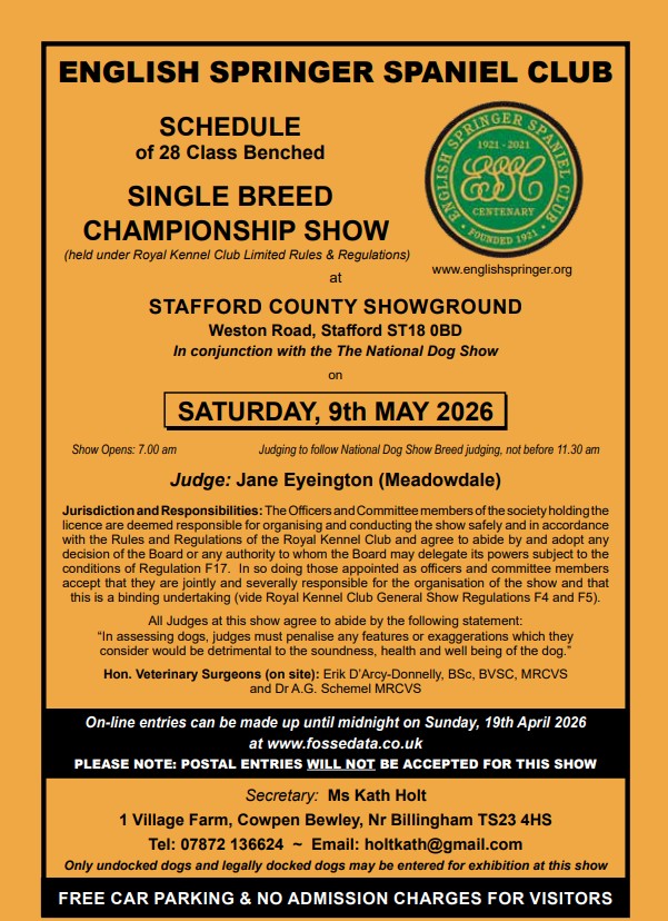 ESSC Champ Show 9th May 2026